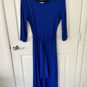 Chaus Cobalt Blue Maxi Dress with Self-Tie Belt